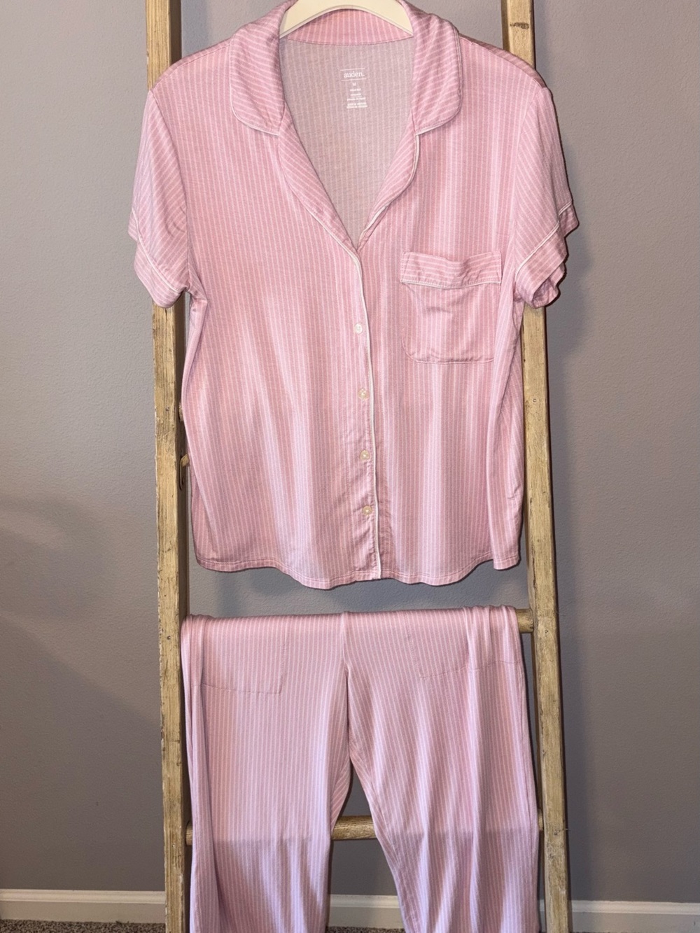 Auden Pink Striped Short Sleeve Pajama Set